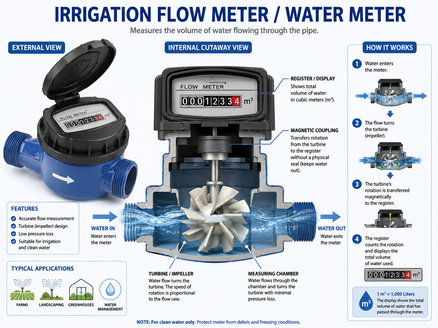 Irrigation Flow Meter — Water Use Monitoring and Flow Measurement
