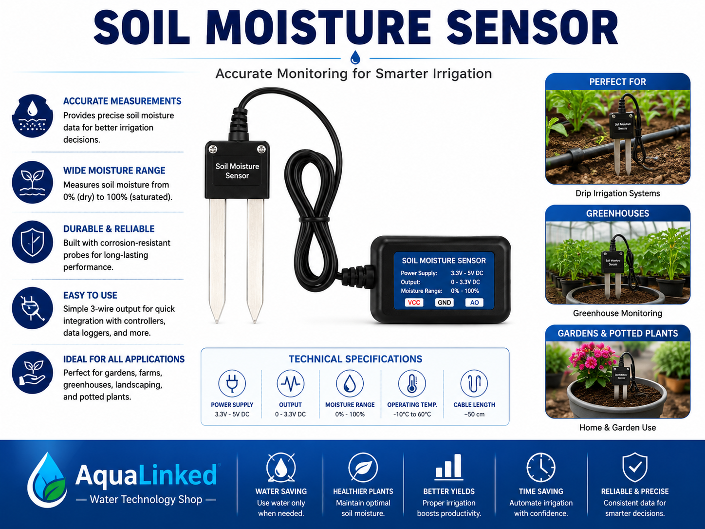Soil Moisture Sensor for Drip Irrigation System