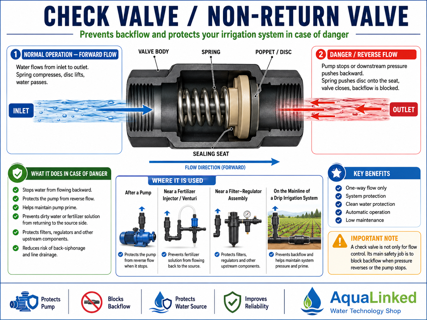 Check Valve — One-Way Flow Protection for Drip Irrigation