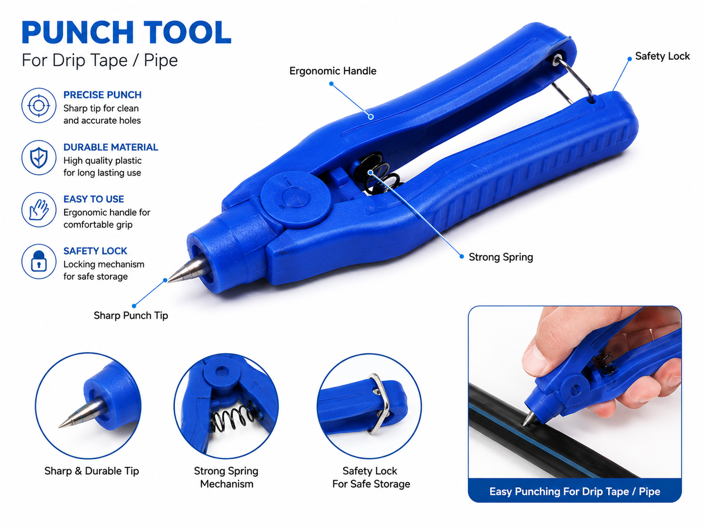 Punch Tool — Precise Hole-Making Tool for Drip Irrigation Fittings