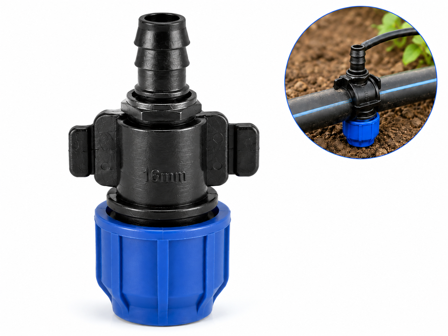 Take-Off Connector — Mainline Outlet for Drip Laterals and Micro Tubes